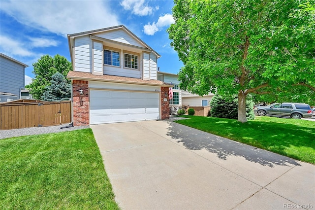 9717 Castle Ridge Cir, Highlands Ranch, CO 80129 - traditional home with brick siding, concrete driveway, and a garage