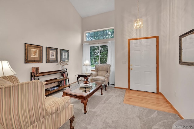 9717 Castle Ridge Cir, Highlands Ranch, CO 80129 - living room featuring a towering ceiling and carpet floors