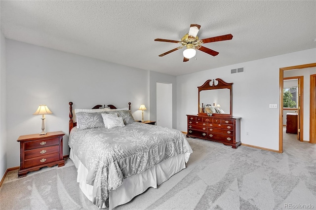 9717 Castle Ridge Cir, Highlands Ranch, CO 80129 - bedroom with carpet floors, a textured ceiling, and ceiling fan