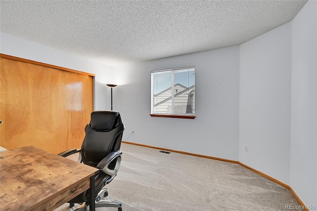 9717 Castle Ridge Cir, Highlands Ranch, CO 80129 - office area with carpet floors and a textured ceiling
