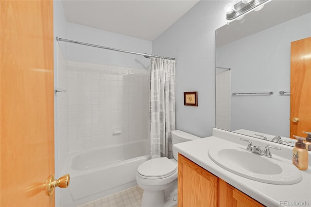 9717 Castle Ridge Cir, Highlands Ranch, CO 80129 - bathroom with vanity and shower / bath combination with curtain