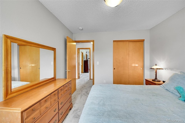 9717 Castle Ridge Cir, Highlands Ranch, CO 80129 - bedroom with light carpet, a closet, and a textured ceiling