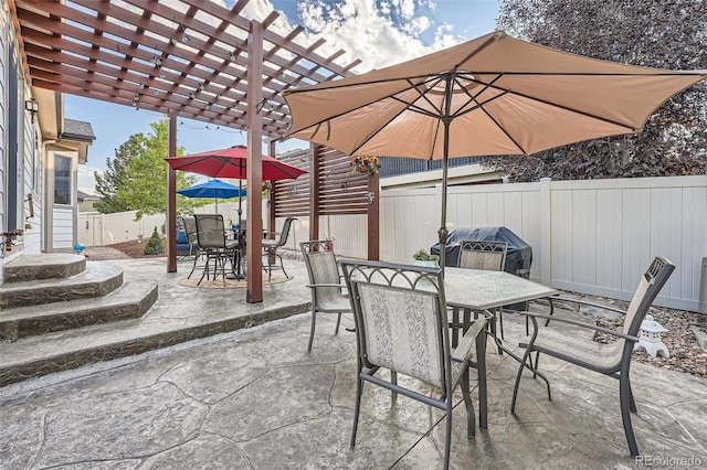 view of patio / terrace with a pergola