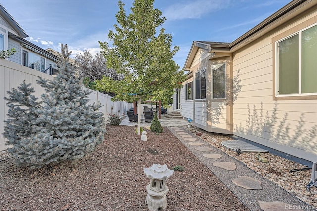 view of yard with a patio area