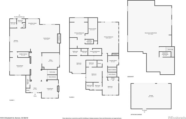 1410 S Elizabeth St, Denver, CO 80210 - home floor plan
