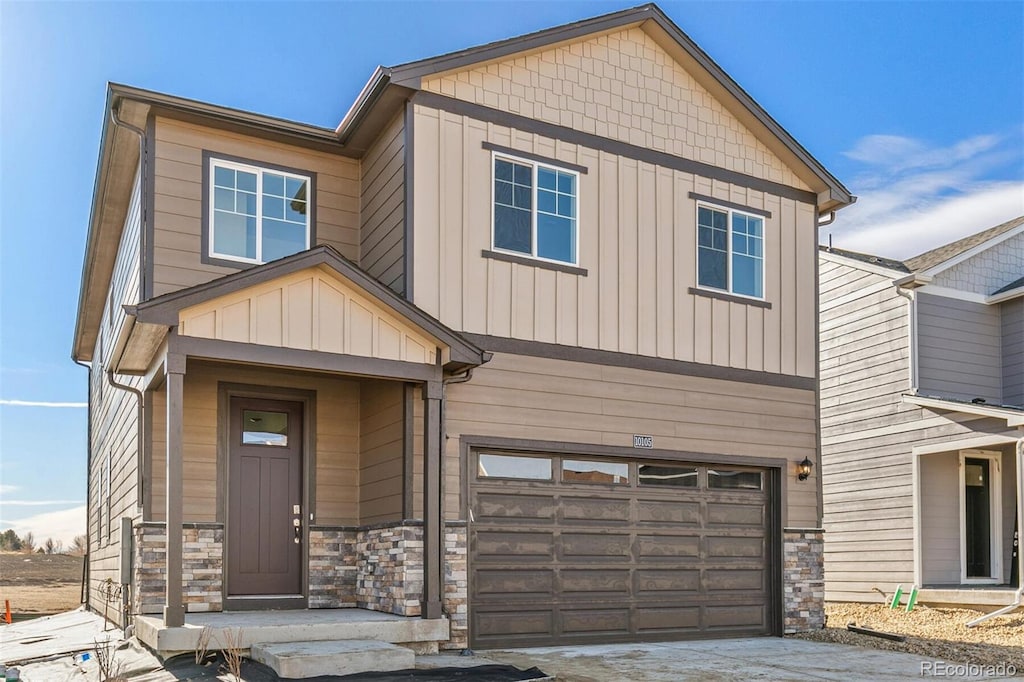 craftsman-style house featuring a garage