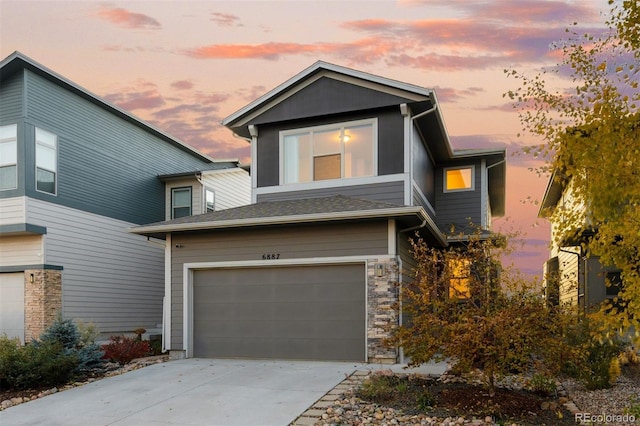 view of front of home featuring a garage