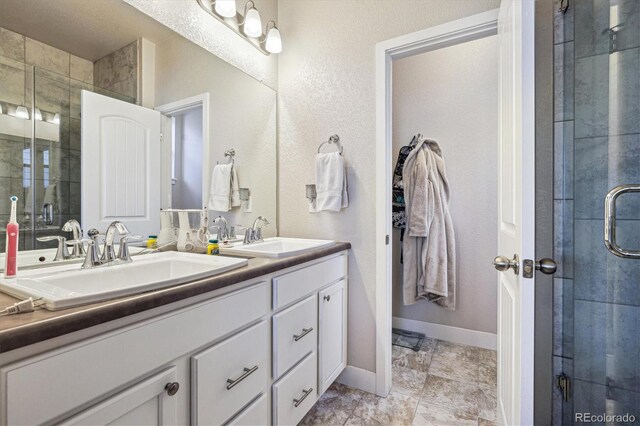 6834 Clay St N, Denver, CO 80221 - full bath with double vanity and a shower stall
