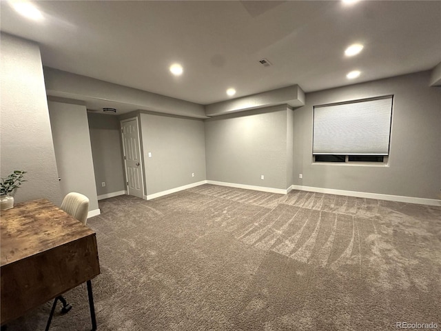6834 Clay St N, Denver, CO 80221 - finished below grade area featuring carpet and recessed lighting