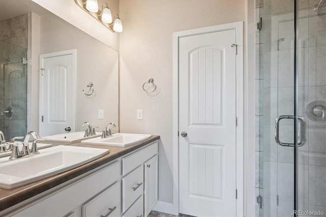 6834 Clay St N, Denver, CO 80221 - full bath with double vanity and a stall shower