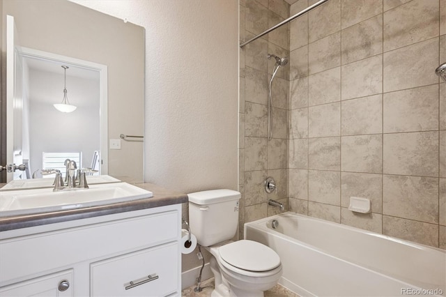 6834 Clay St N, Denver, CO 80221 - bathroom featuring vanity, bathtub / shower combination, and a textured wall