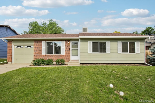 4759 S Xenophon St, Morrison, CO 80465 - ranch-style home featuring entry steps, concrete driveway, an attached garage, and a front lawn