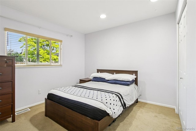 4759 S Xenophon St, Morrison, CO 80465 - bedroom with light carpet, recessed lighting, and a closet