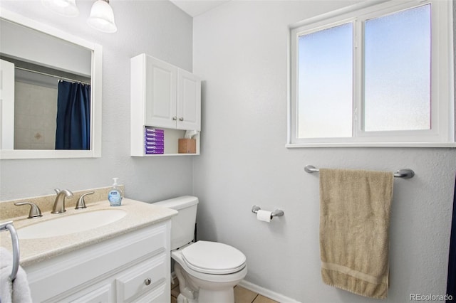 4759 S Xenophon St, Morrison, CO 80465 - full bathroom featuring vanity, a shower with curtain, and tile patterned floors