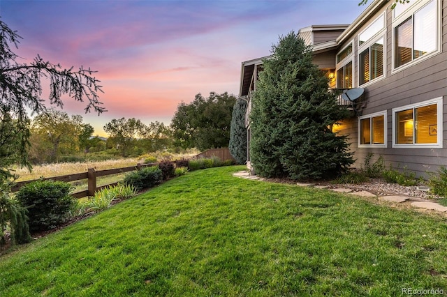 view of yard featuring fence