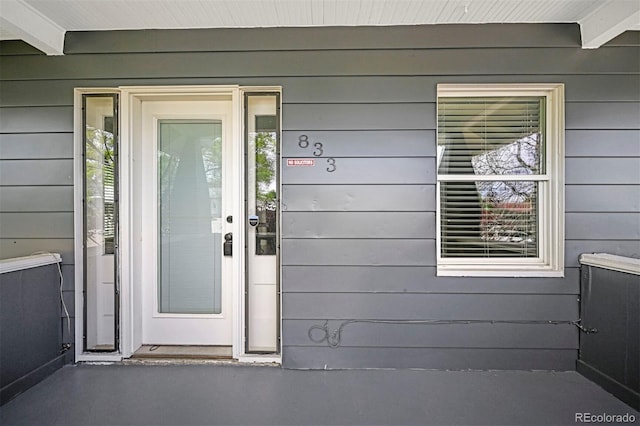 view of exterior entry