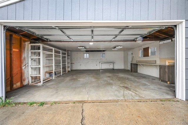 view of garage