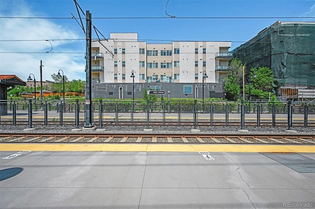 view of street with curbs