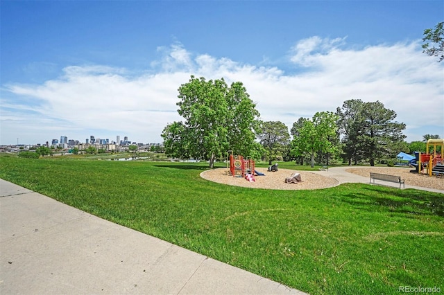 view of grassy yard