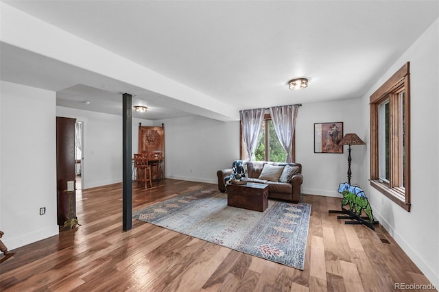 663 Brookside Dr, Bailey, CO 80421 - living room with wood finished floors and baseboards