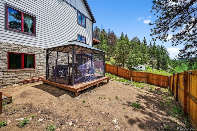663 Brookside Dr, Bailey, CO 80421 - fenced backyard with a gazebo and a deck