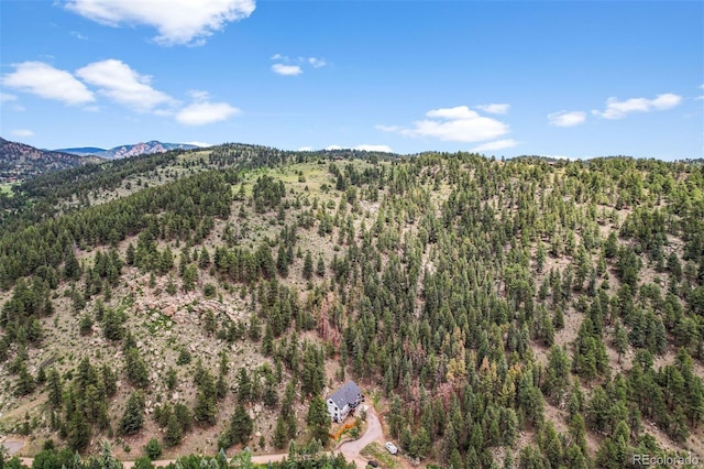 663 Brookside Dr, Bailey, CO 80421 - view of mountain backdrop with a forest