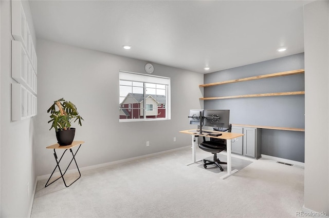 10912 Memphis Ct, Commerce City, CO 80022 - home office with carpet flooring, baseboards, and recessed lighting