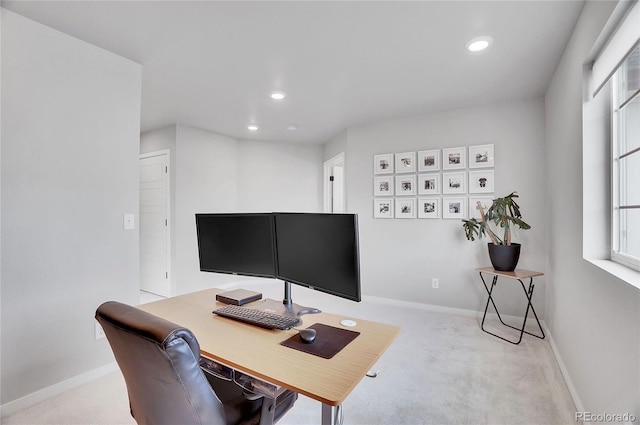 10912 Memphis Ct, Commerce City, CO 80022 - office area with carpet flooring, recessed lighting, and baseboards