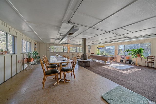 sunroom featuring billiards