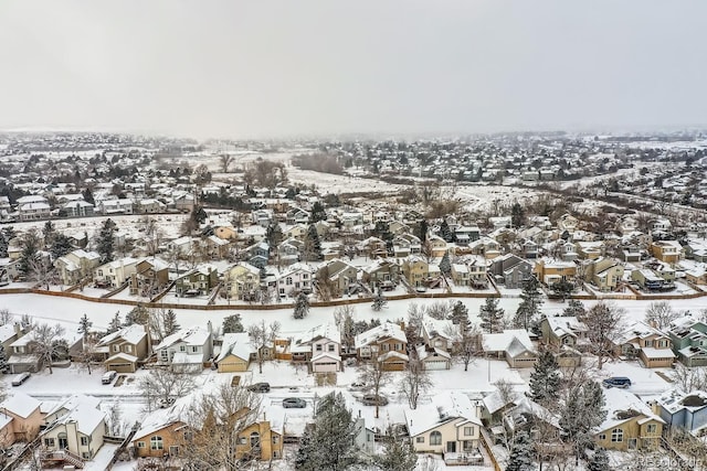 view of snowy aerial view