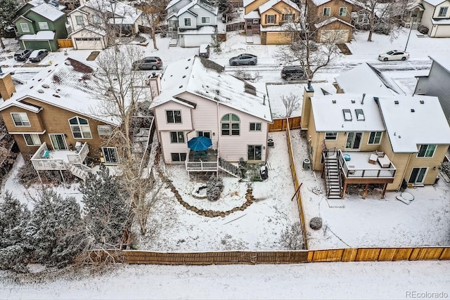 view of snowy aerial view