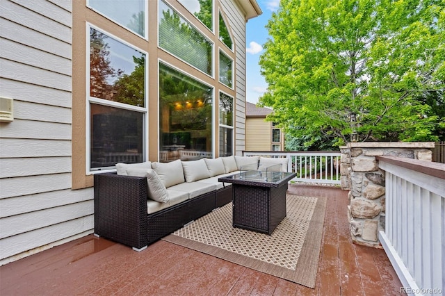6427 S Tibet St, Aurora, CO 80016 - view of patio featuring an outdoor hangout area and a wooden deck