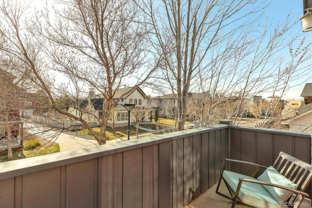 balcony featuring a residential view