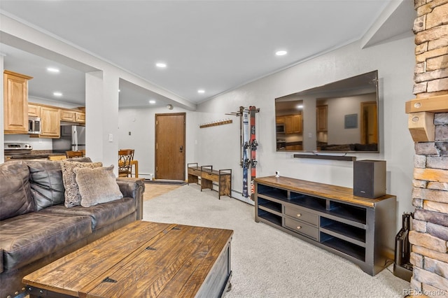 4400 Lodgepole Cir Unit 101, Silverthorne, CO 80498 - living area featuring light carpet and recessed lighting