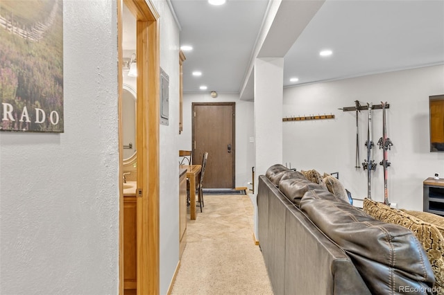 4400 Lodgepole Cir Unit 101, Silverthorne, CO 80498 - living area with recessed lighting and light colored carpet