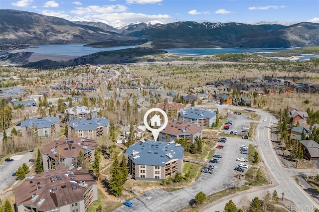 4400 Lodgepole Cir Unit 101, Silverthorne, CO 80498 - aerial view of property's location with a water and mountain view