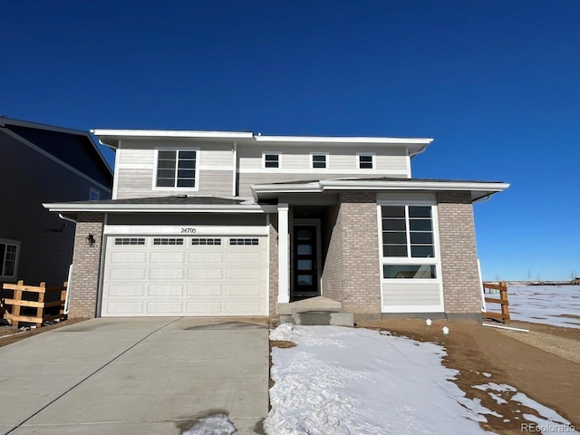 view of front of house with a garage