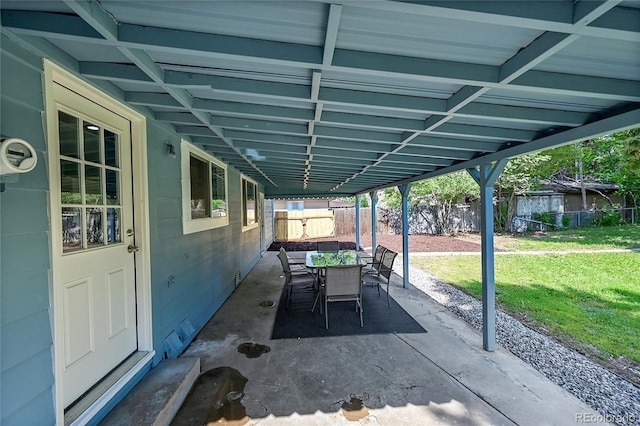1552 W Caley Ave, Littleton, CO 80120 - fenced backyard with a patio and outdoor dining space