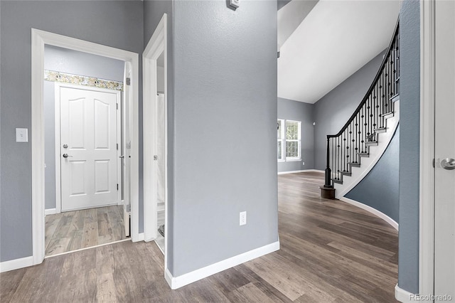 4069 Copper Ct, Castle Rock, CO 80104 - entrance foyer with wood finished floors and stairs