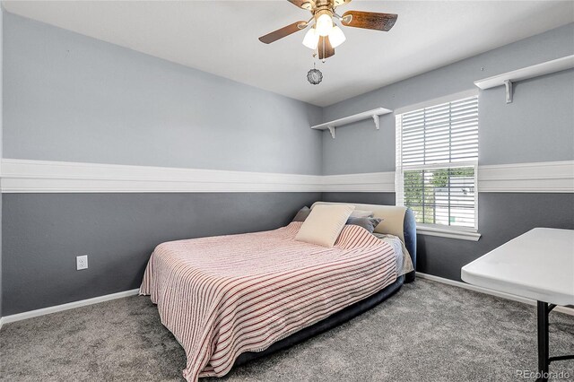4069 Copper Ct, Castle Rock, CO 80104 - bedroom with carpet floors and a ceiling fan