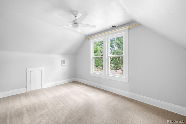 2995 Yates St, Denver, CO 80212 - additional living space featuring vaulted ceiling, carpet, and ceiling fan
