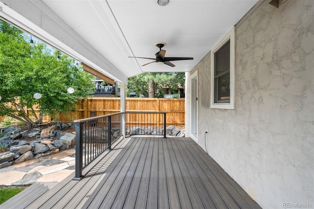 2995 Yates St, Denver, CO 80212 - wooden terrace with a ceiling fan