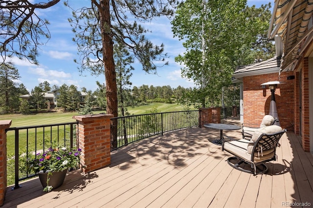 120 Silver Leaf Way, Castle Rock, CO 80108 - deck with a lawn and view of golf course