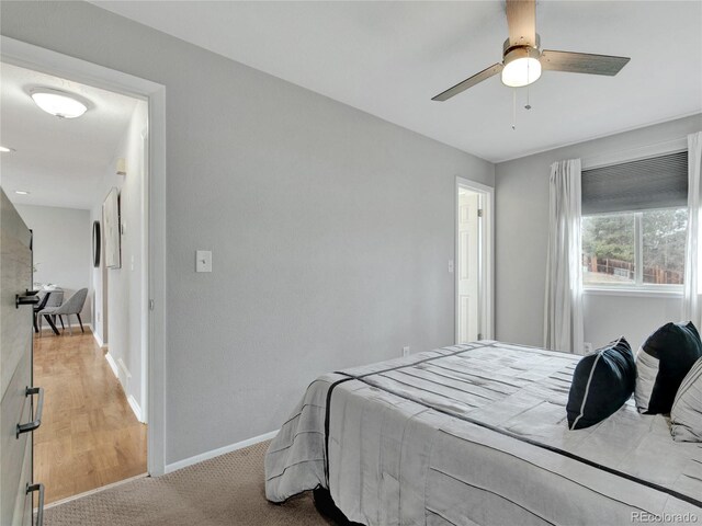 6523 S Field Way, Littleton, CO 80123 - bedroom with baseboards, a ceiling fan, and carpet