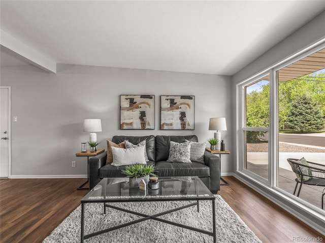 5995 Estes St, Arvada, CO 80004 - living area with wood finished floors and baseboards