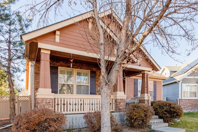 view of front of property with covered porch