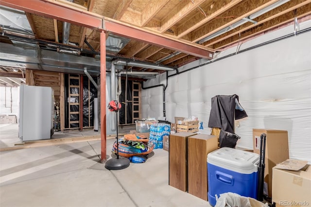 12955 Vallejo Cir, Westminster, CO 80234 - unfinished basement with freestanding refrigerator