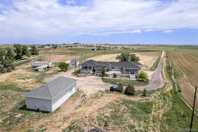 bird's eye view featuring a rural view