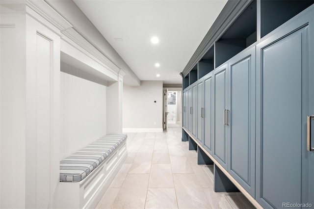 mudroom featuring light tile patterned floors