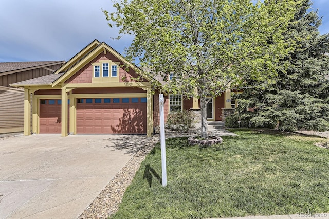 1562 Suncrest Rd, Castle Rock, CO 80104 - view of front of house featuring a garage, concrete driveway, a front lawn, and roof with shingles